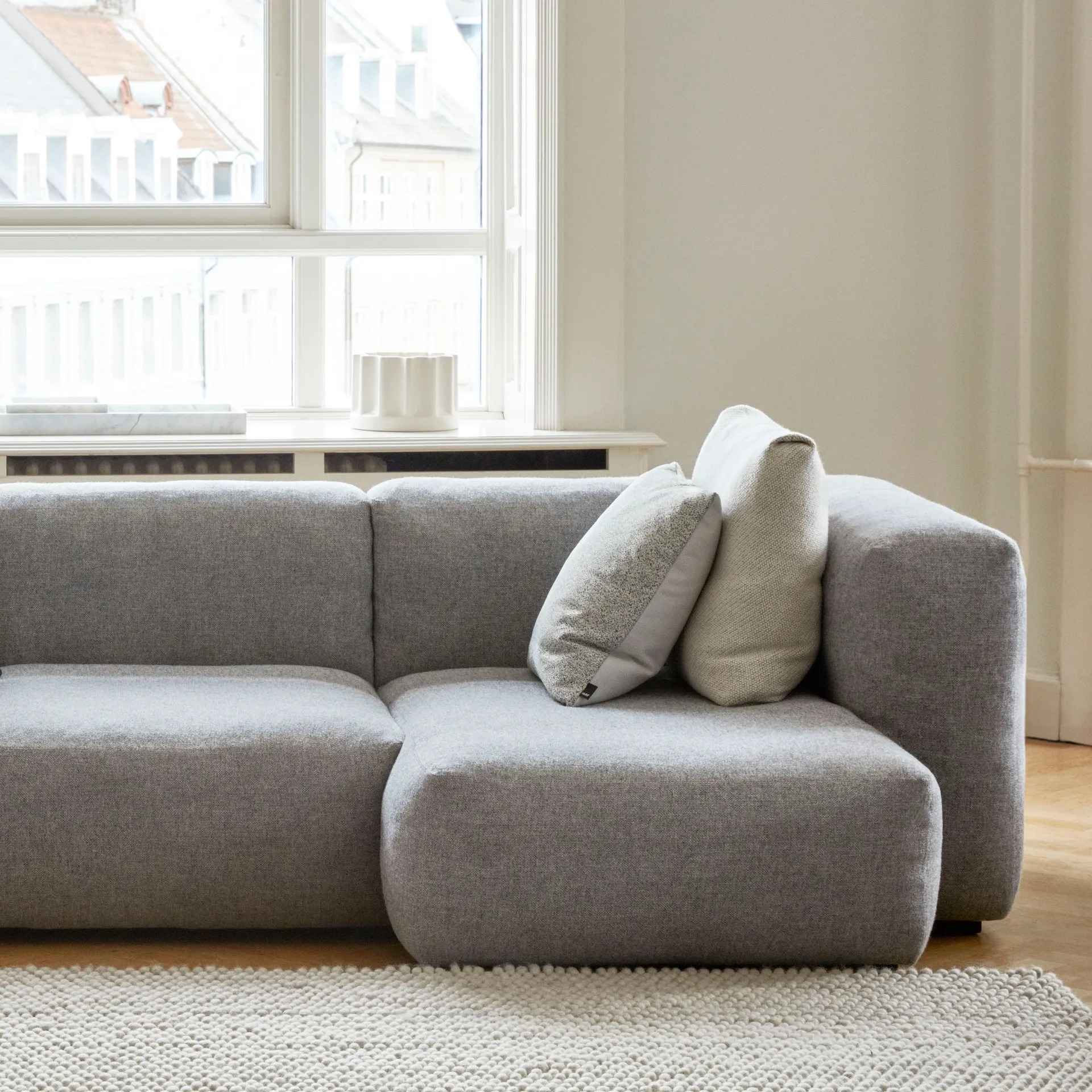 Peas Random uldtæppe 140x200 cm, Soft grey HAY