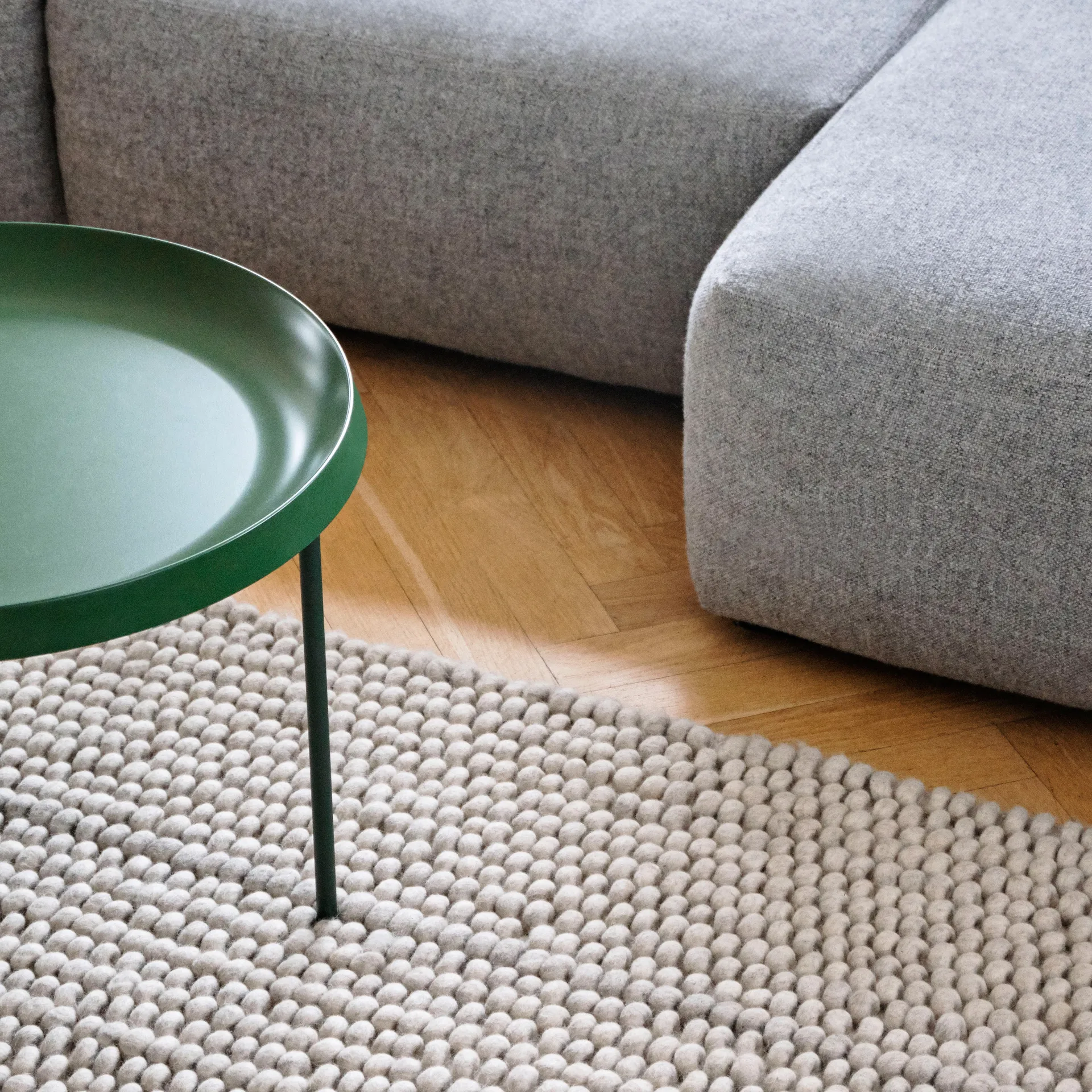 Peas uldtæppe 170x240 cm, Soft grey HAY