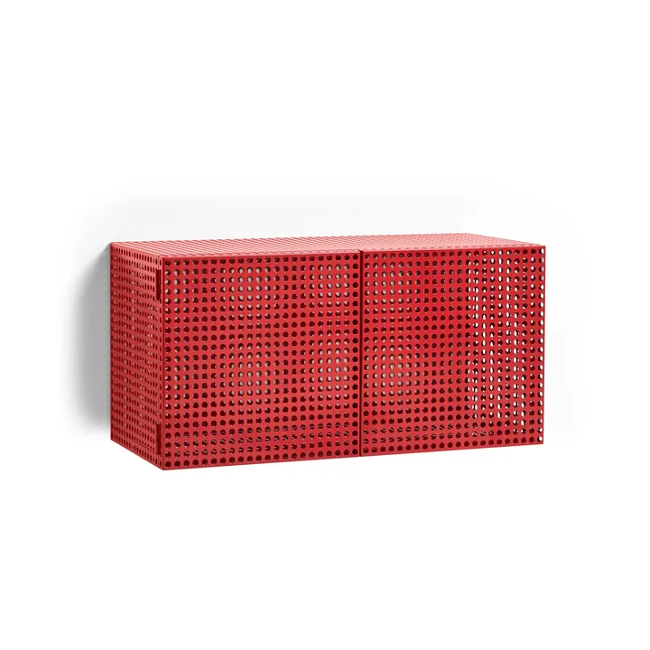 Perforated Cabinet vægskab small - Wine red - HAY
