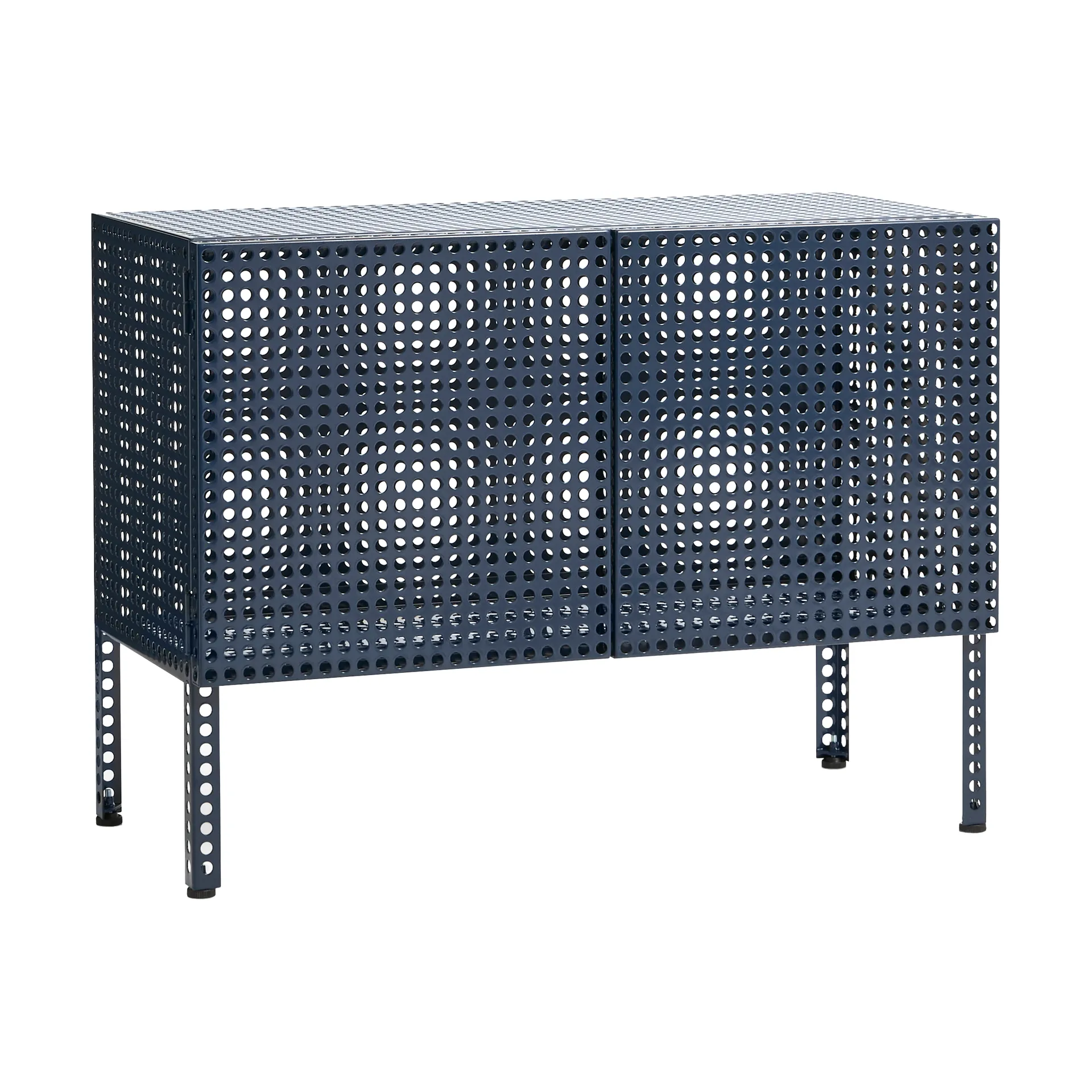 Perforated kabinet skab small, Steel blue HAY