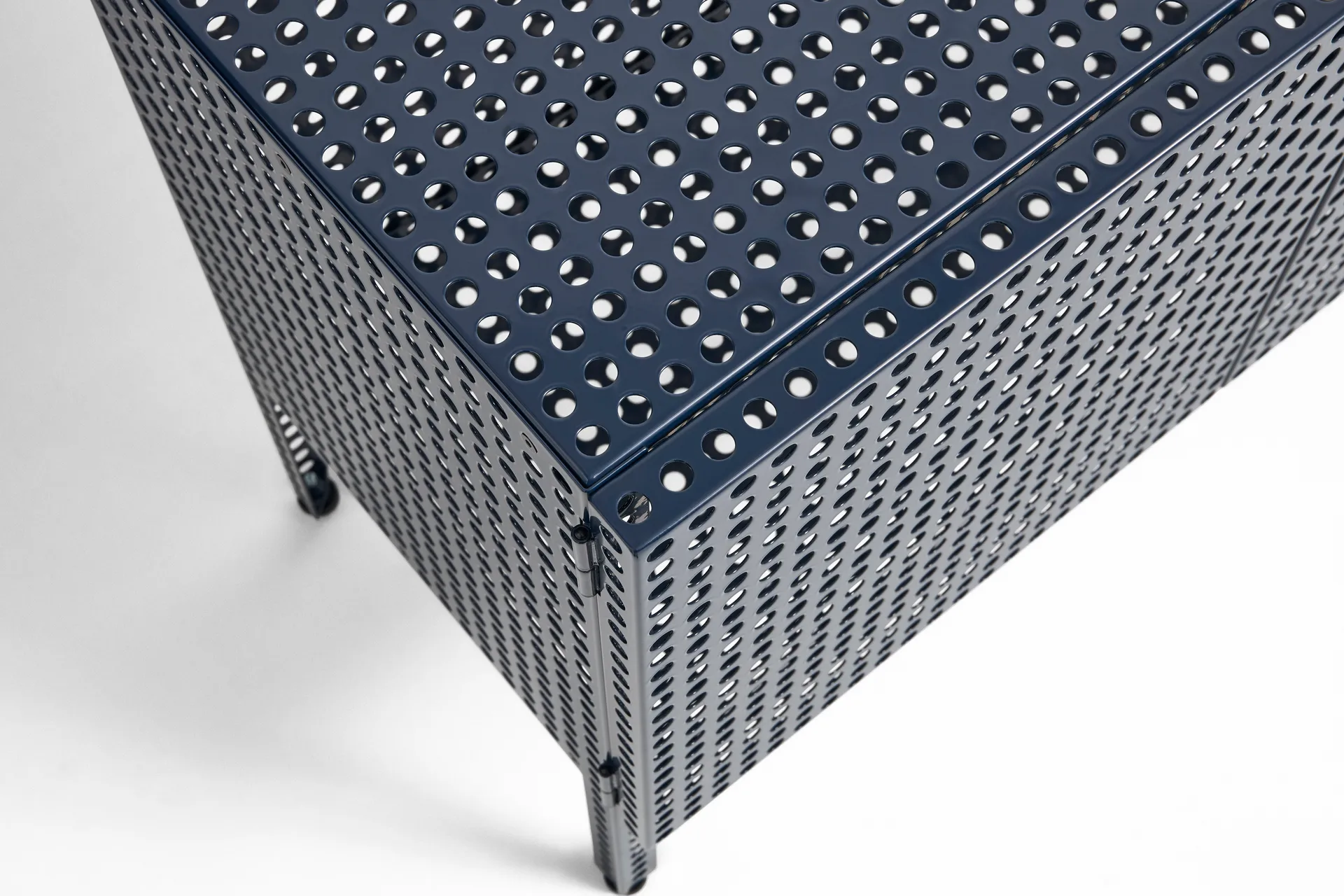 Perforated kabinet skab small, Steel blue HAY