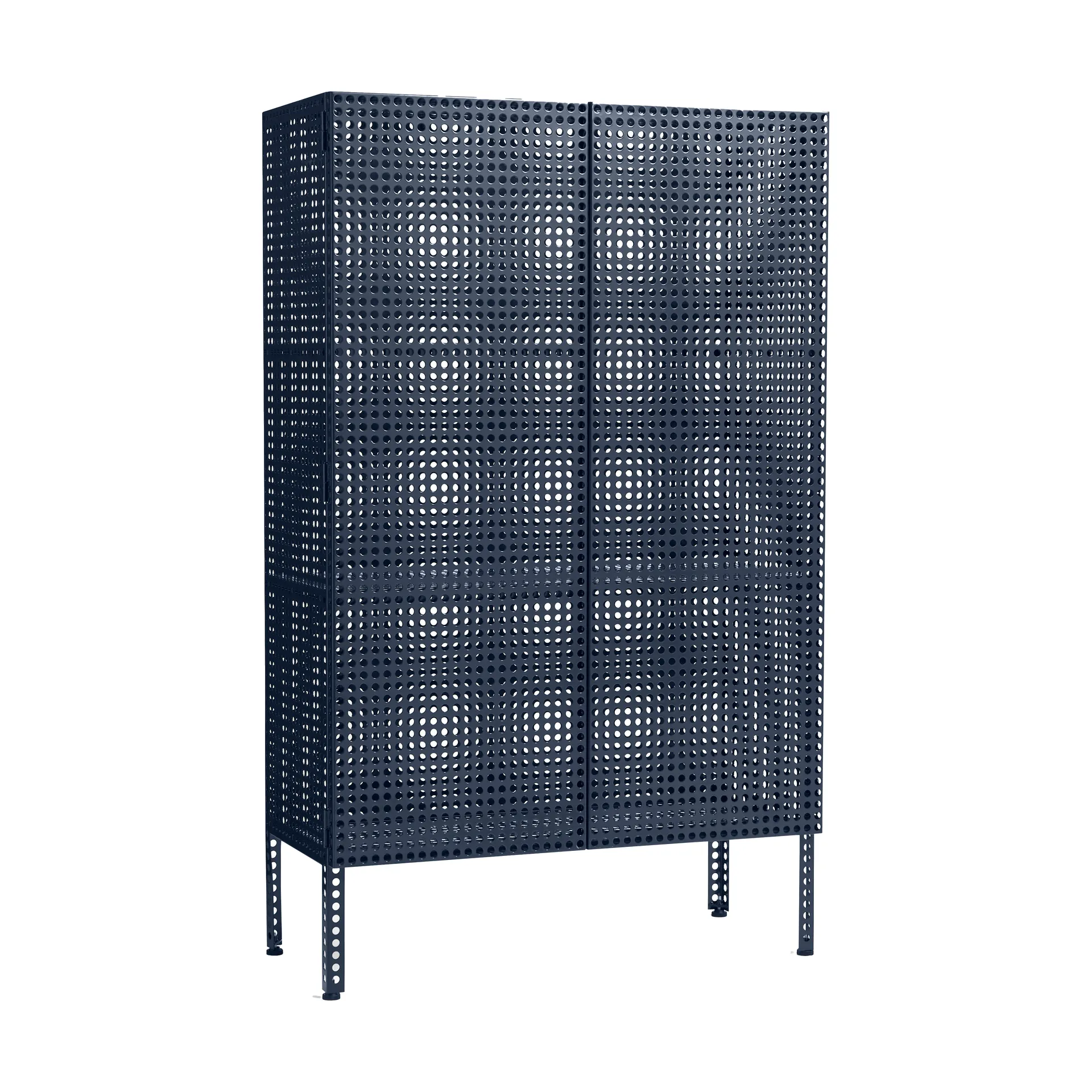 Perforeret Cabinet skab large, Steel blue HAY