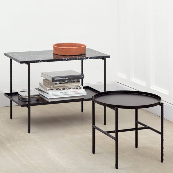 Rebar sidebord Ø45 cm, Black marble-black HAY