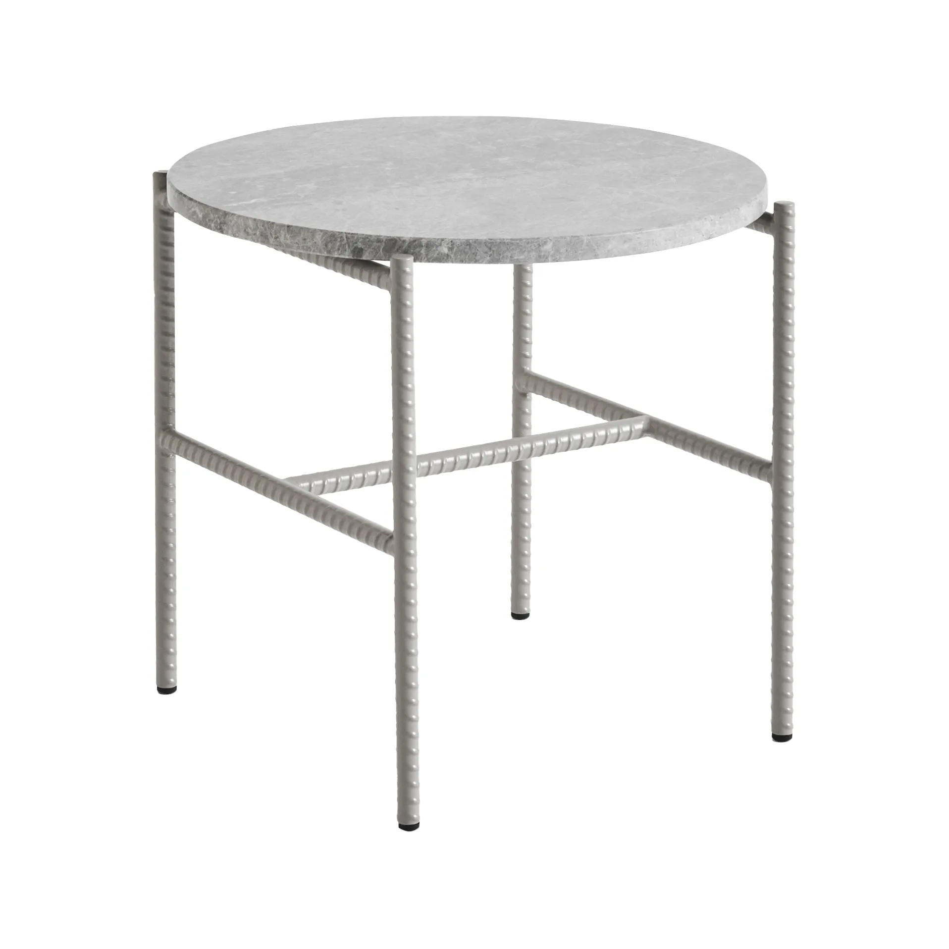 Rebar sidebord Ø45 cm, Grey marble-fossil HAY