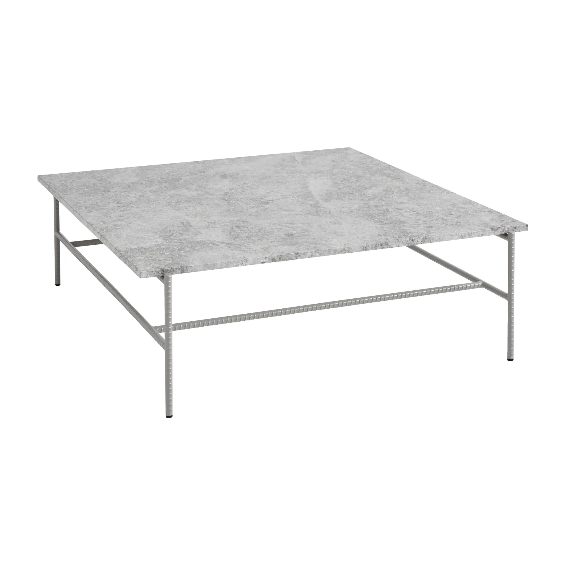 Rebar sofabord 100x104x33 cm, Grey marble-fossil HAY
