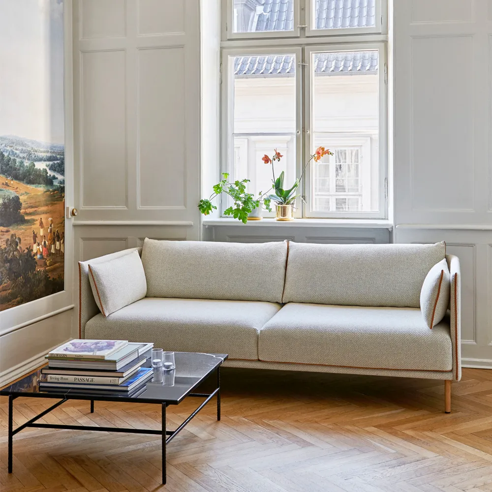 Rebar sofabord 100x104x33 cm, Sort marmor-sort stel HAY