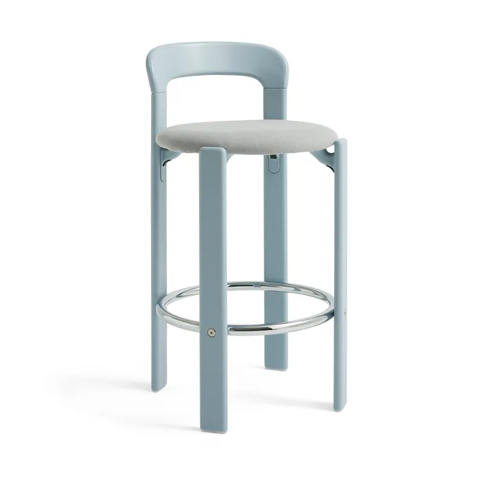 Rey Low polstret barstol - Steelcut trio 113 slate blue - HAY