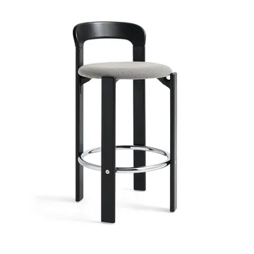 Rey Low polstret barstol - Steelcut trio 124 deep black - HAY