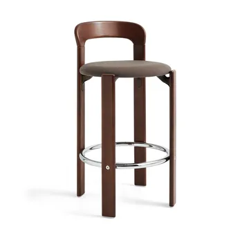 Rey Low polstret barstol - Steelcut trio 376 umber brown - HAY