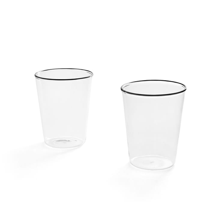 Rim glas 30 cl 2-pak klar - Sort - HAY