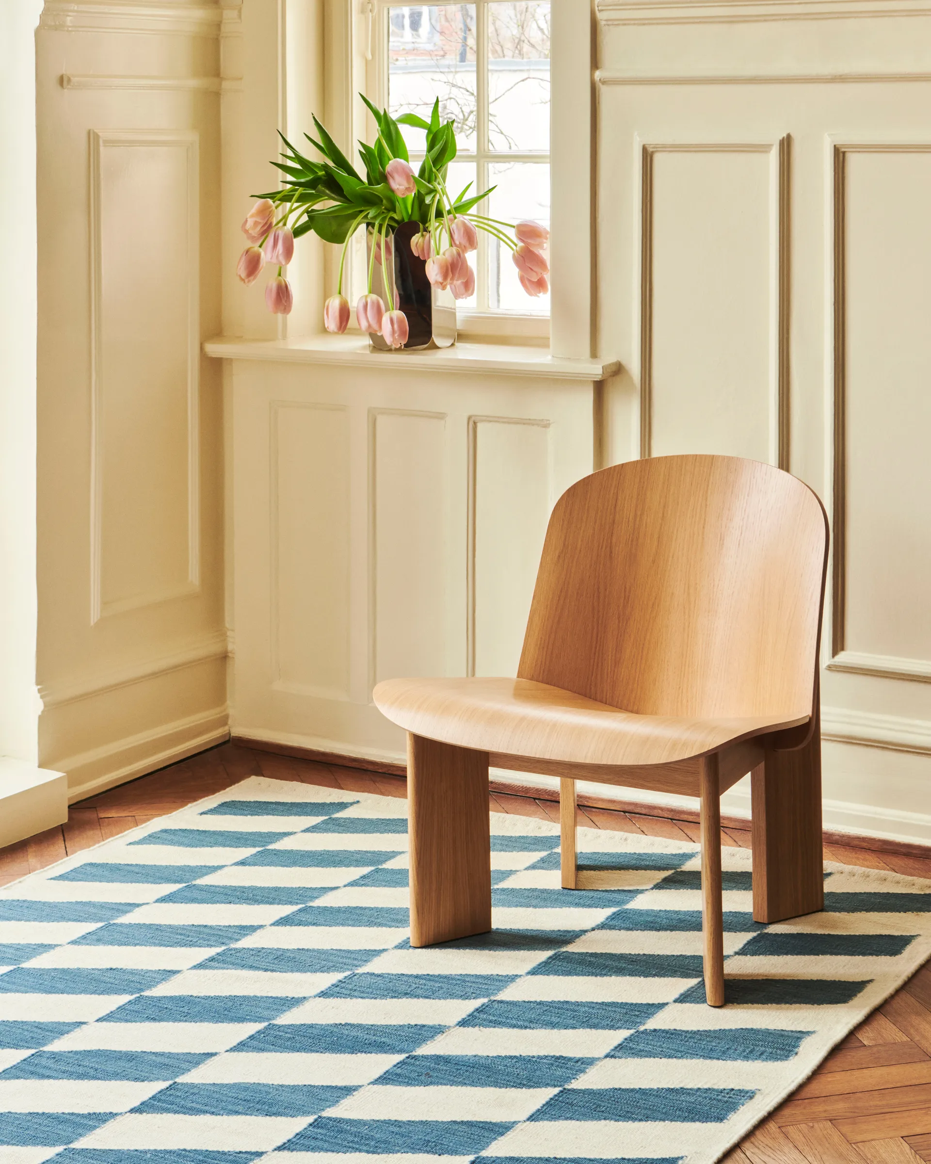 Shift Kelim tæppe 140x200 cm, Blue HAY