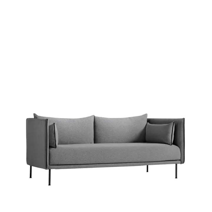 Silhouette 2-personers sofa - Coda 182 grå-sorte metalben - HAY