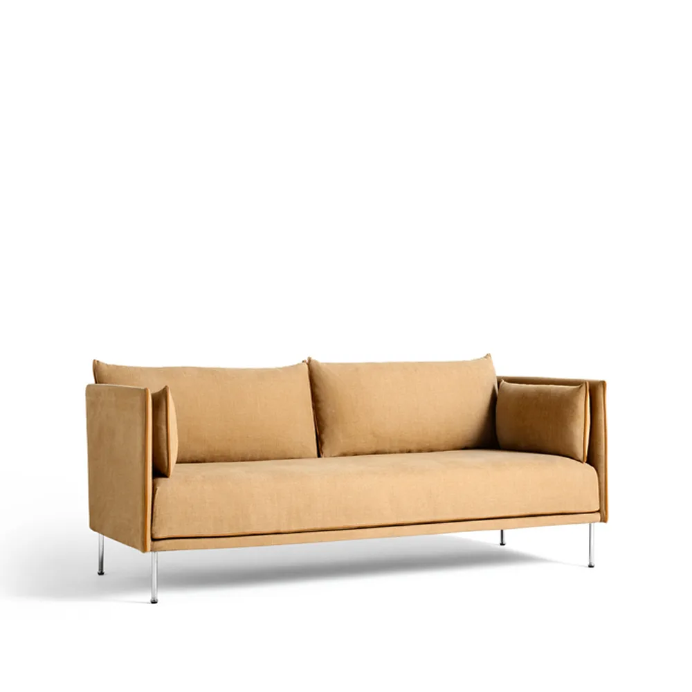 Silhouette 2-personers sofa, Linara 142 cognac-kromben HAY