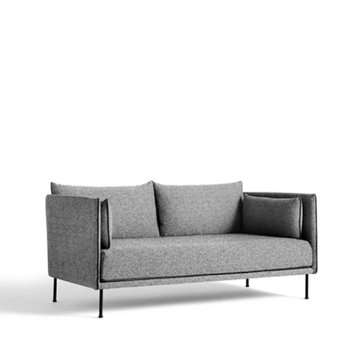 Silhouette 2-personers sofa - Olavi 03 grey-sort metalben - HAY
