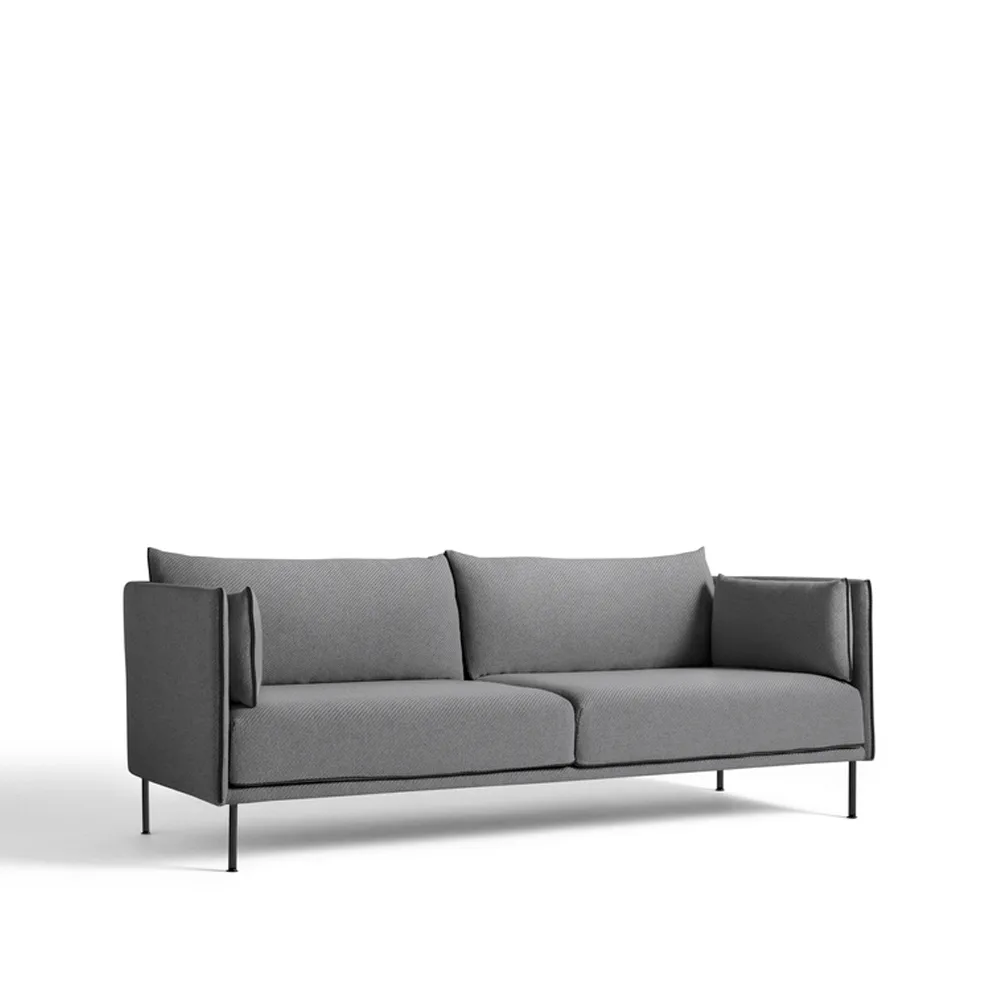Silhouette 3-personers sofa, Coda 182 grå-sorte metalben HAY
