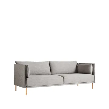 Silhouette 3-personers sofa - Grey-sort piping-olierede egeben - HAY