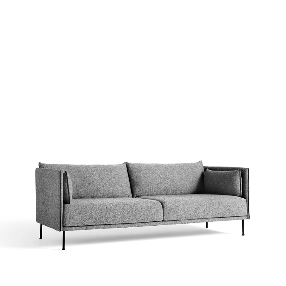 Silhouette 3-personers sofa, Olavi 03 grey-sort metalben HAY