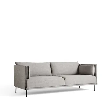 Silhouette 3-personers sofa - Ruskin 33-sort metalben - HAY