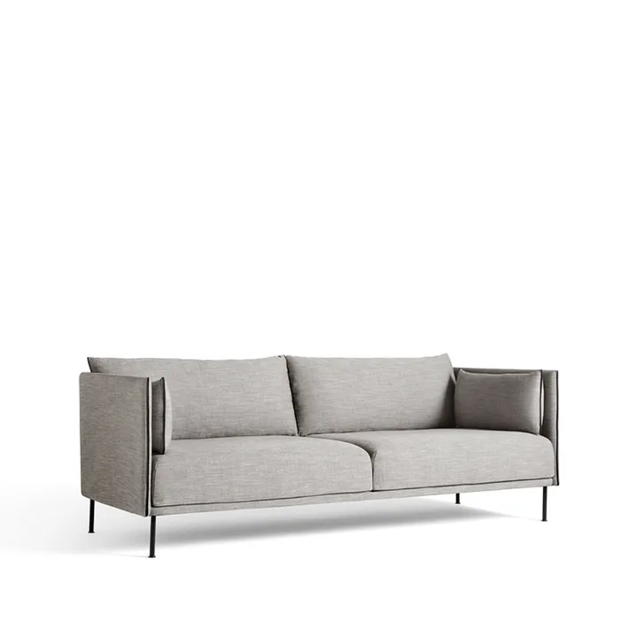 Silhouette 3-personers sofa - Ruskin 33-sort metalben - HAY