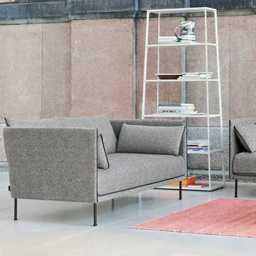 Silhouette 3-personers sofa - Ruskin 33-sort metalben - HAY