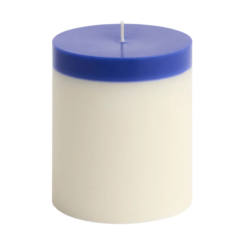 Silo Candle bloklys, Ivory-royal blue, Ø9,5x11 cm HAY