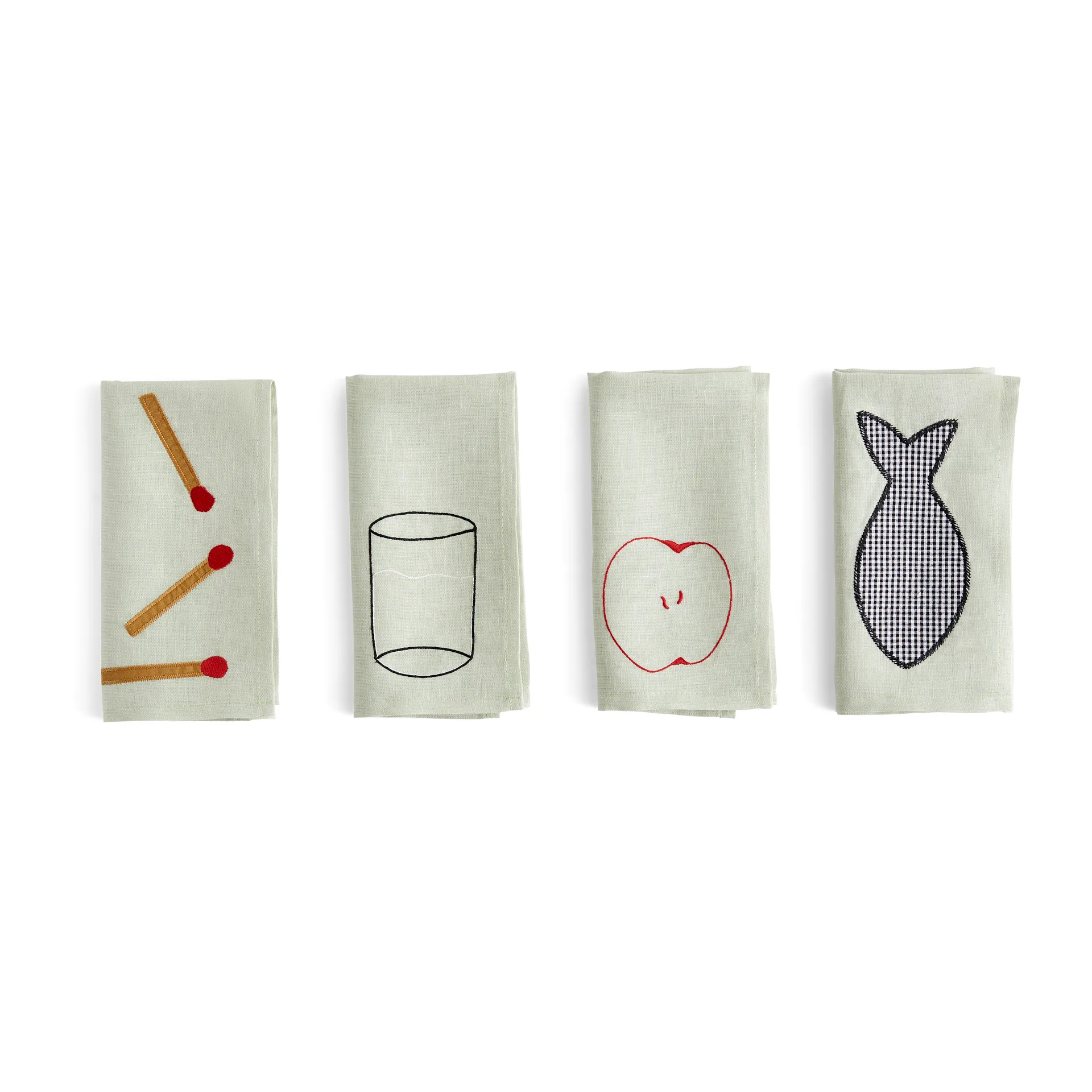 Sobremesa hørserviet 45x45 cm 4-pak, Green HAY