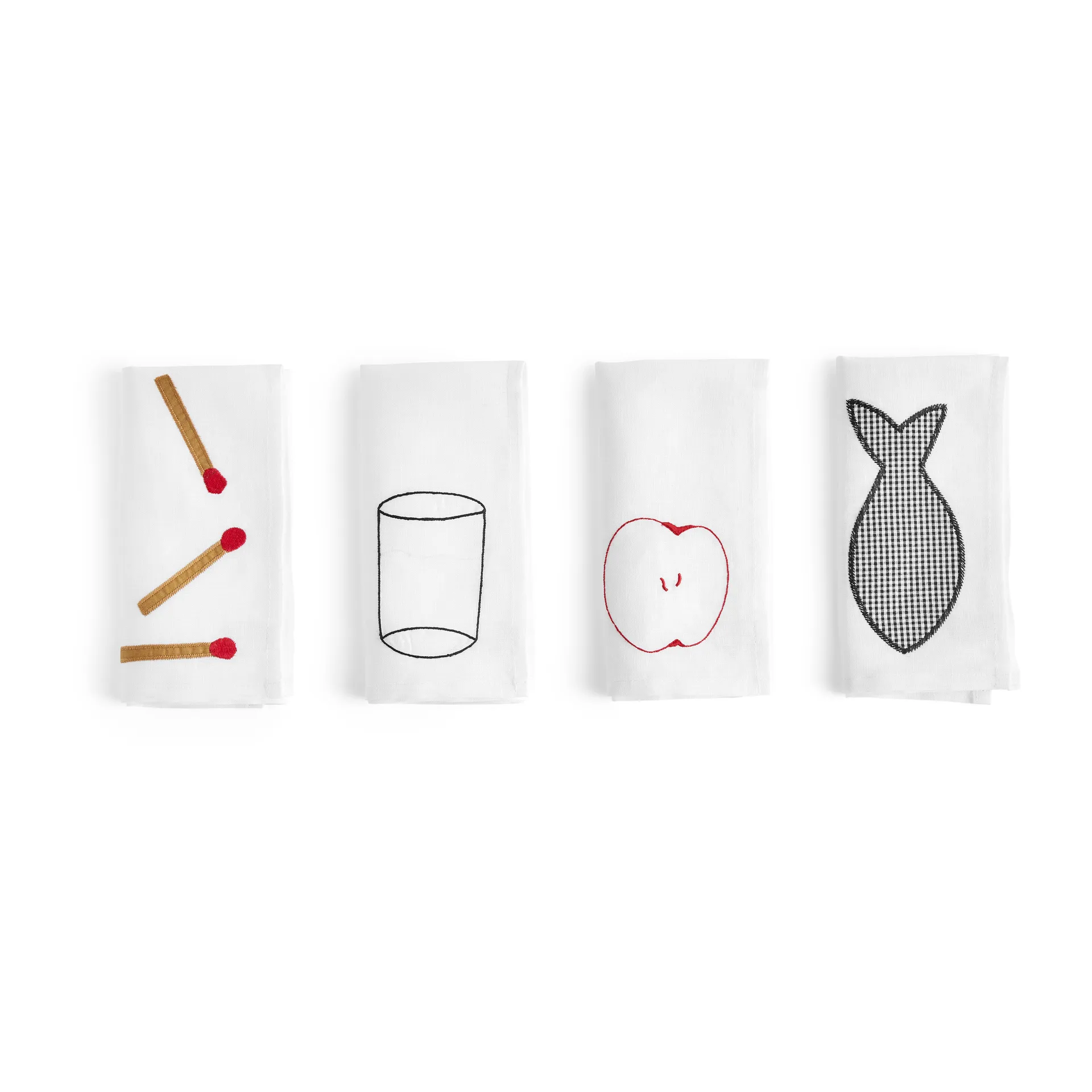 Sobremesa hørserviet 45x45 cm 4-pak, White HAY