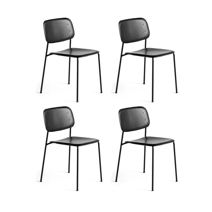 Soft Edge 40 stol, Black oak-sort stålstativ, 4 stk. - HAY