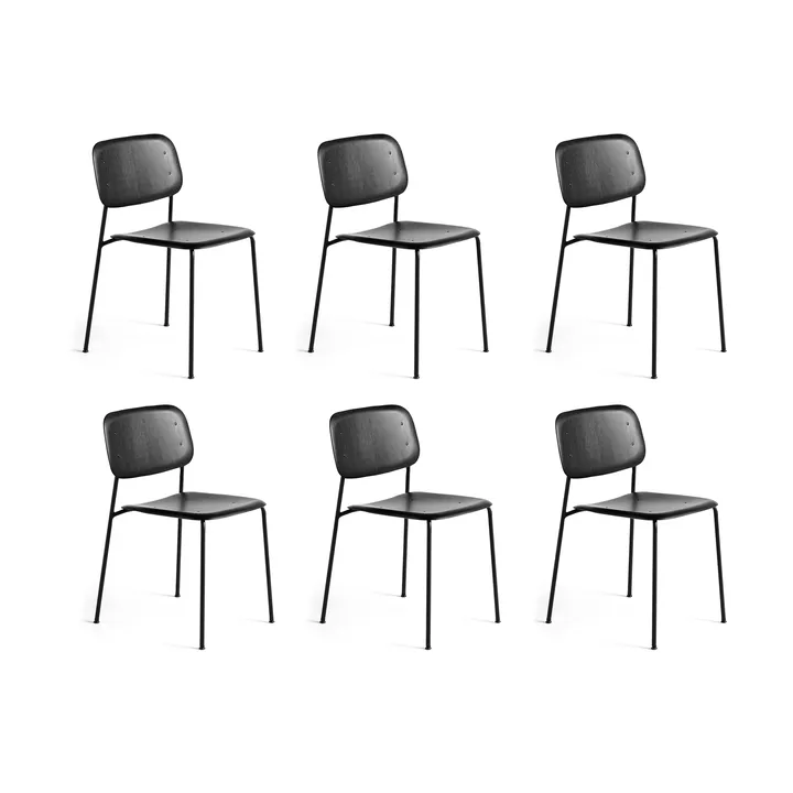 Soft Edge 40 stol, Black oak-sort stålstativ, 6 stk. - HAY