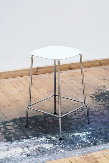 Soft Edge 85 Low barstol - White, krom stålstel - HAY