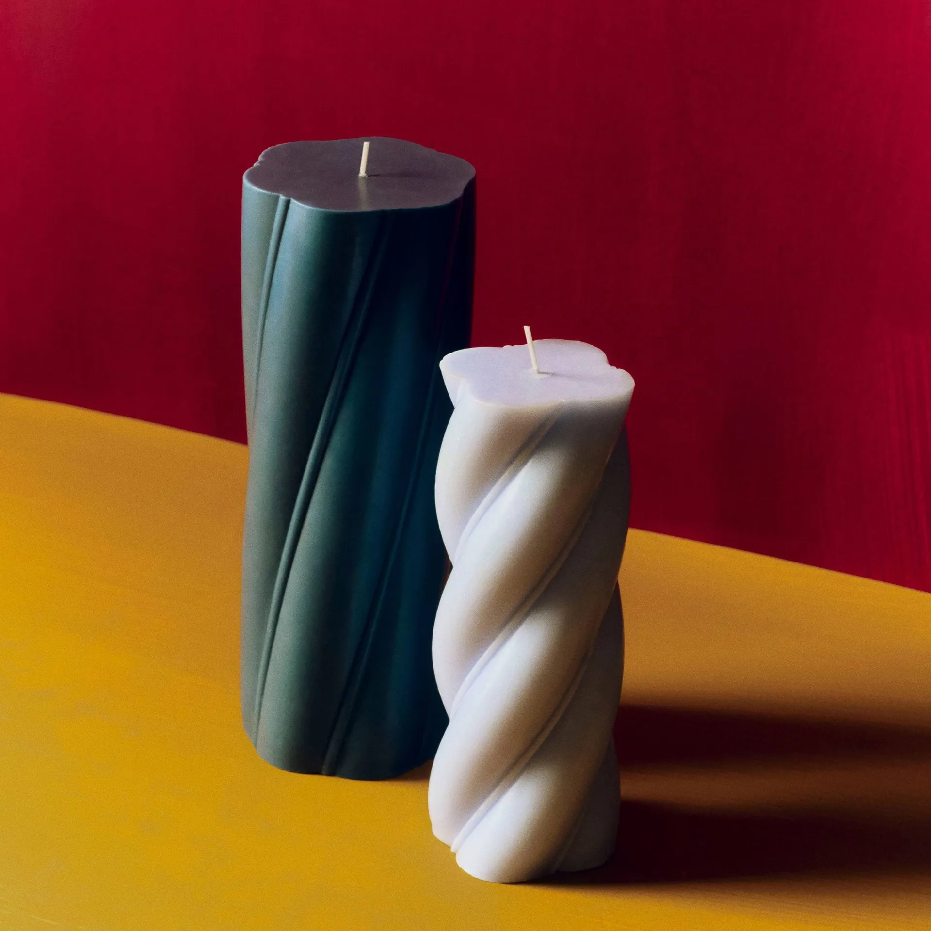 Soft Serve Candle bloklys, Dark teal, Ø9,5x24,5 cm HAY