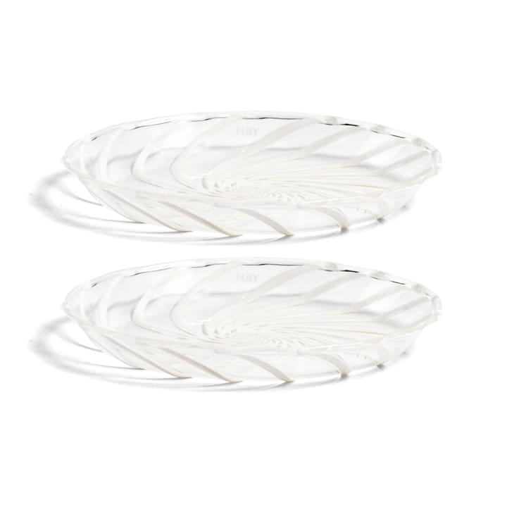 Spin fad Ø11 cm 2-pak, Klar/Hvid kant HAY