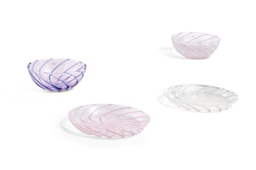 Spin fad Ø11 cm 2-pak - Klar/Hvid kant - HAY