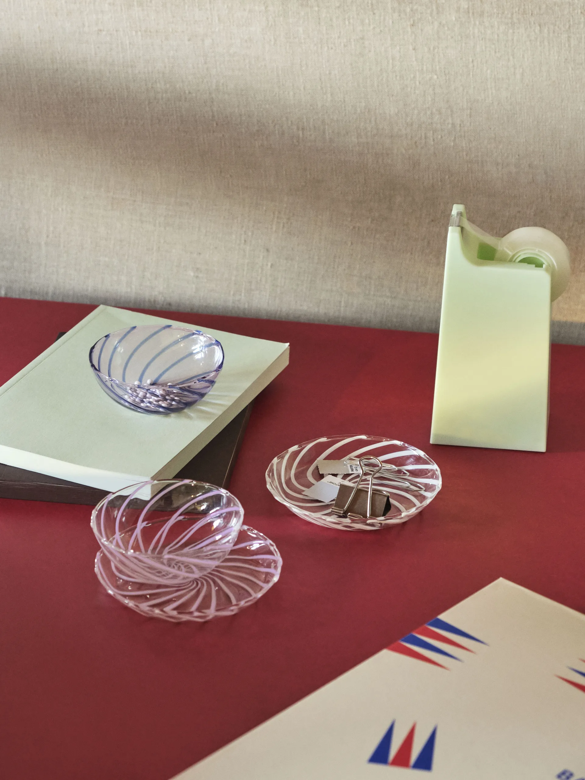 Spin fad Ø11 cm 2-pak, Klar/Hvid kant HAY