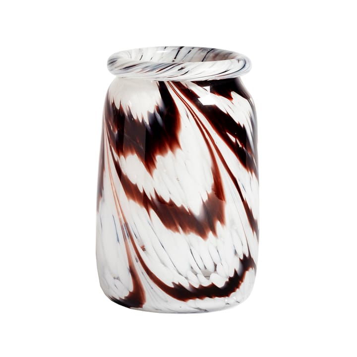 Splash Roll Neck vase L 27 cm - Coffee/White - HAY