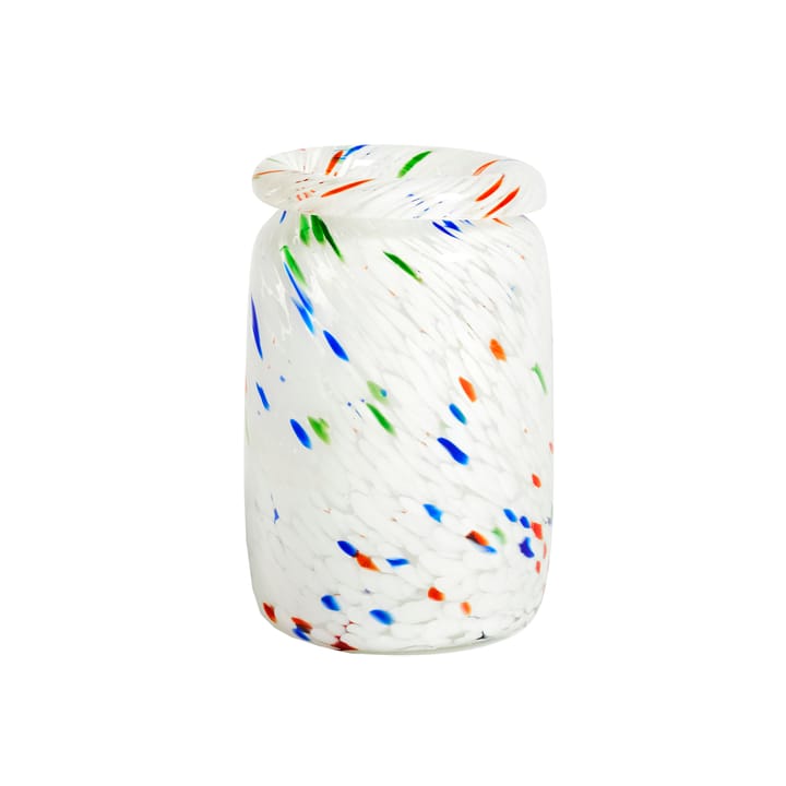 Splash Roll Neck vase M 22 cm - White dot (multi) - HAY