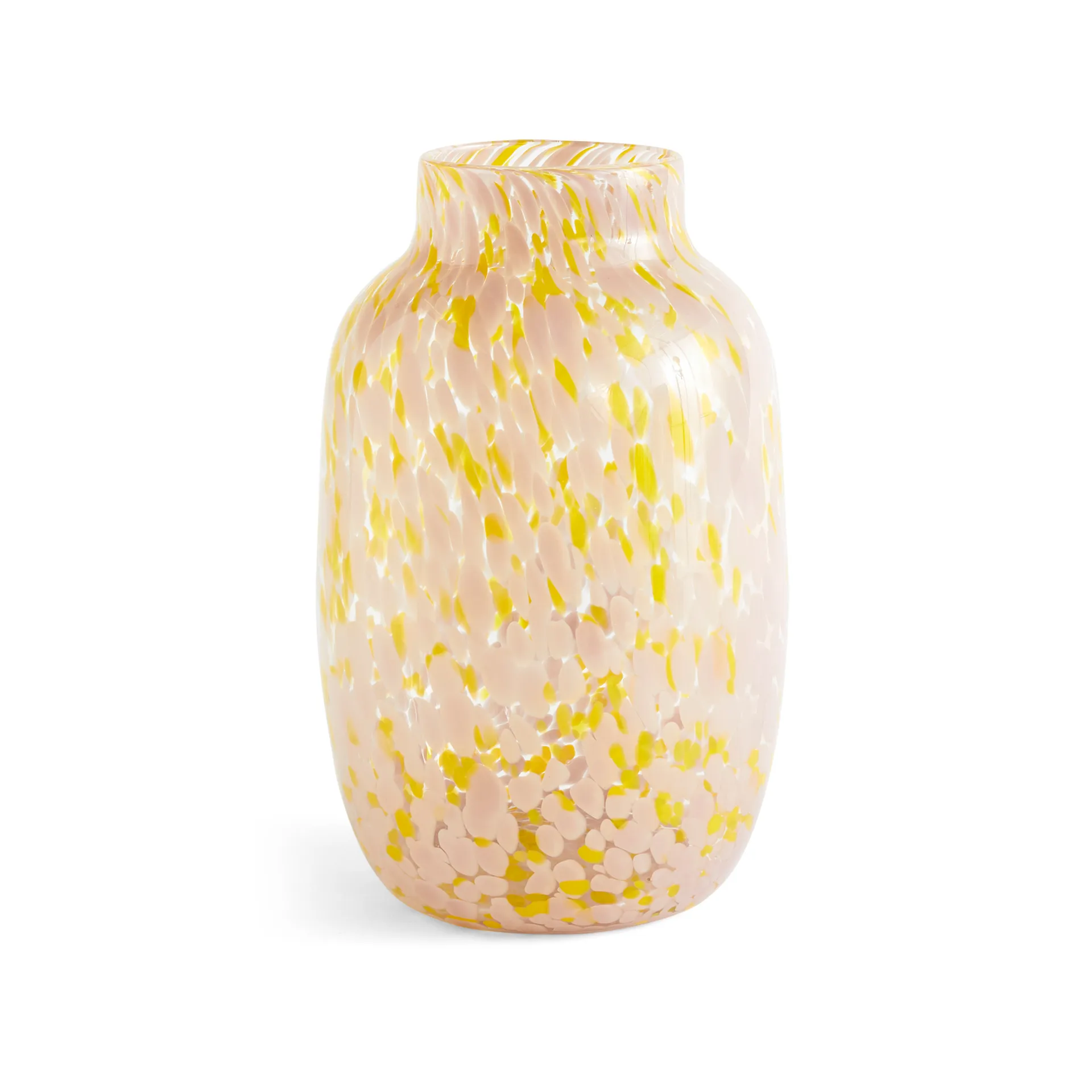 Splash Round vase L, 30 cm Light pink/Yellow HAY