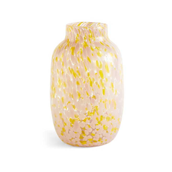 Splash Round vase L - 30 cm Light pink/Yellow - HAY