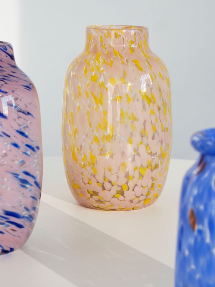 Splash Round vase L, 30 cm Light pink/Yellow HAY