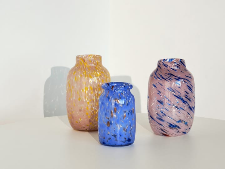 Splash Round vase L, 30 cm Light pink/Yellow HAY