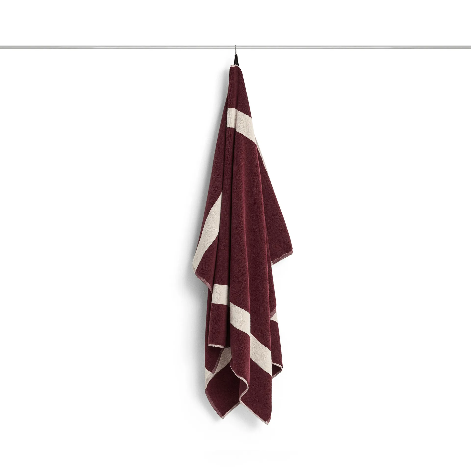 Stripe håndklæde, Burgundy, 100x150 cm HAY