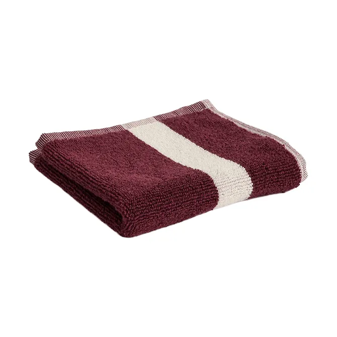 Stripe håndklæde - Burgundy, 30x30 cm - HAY