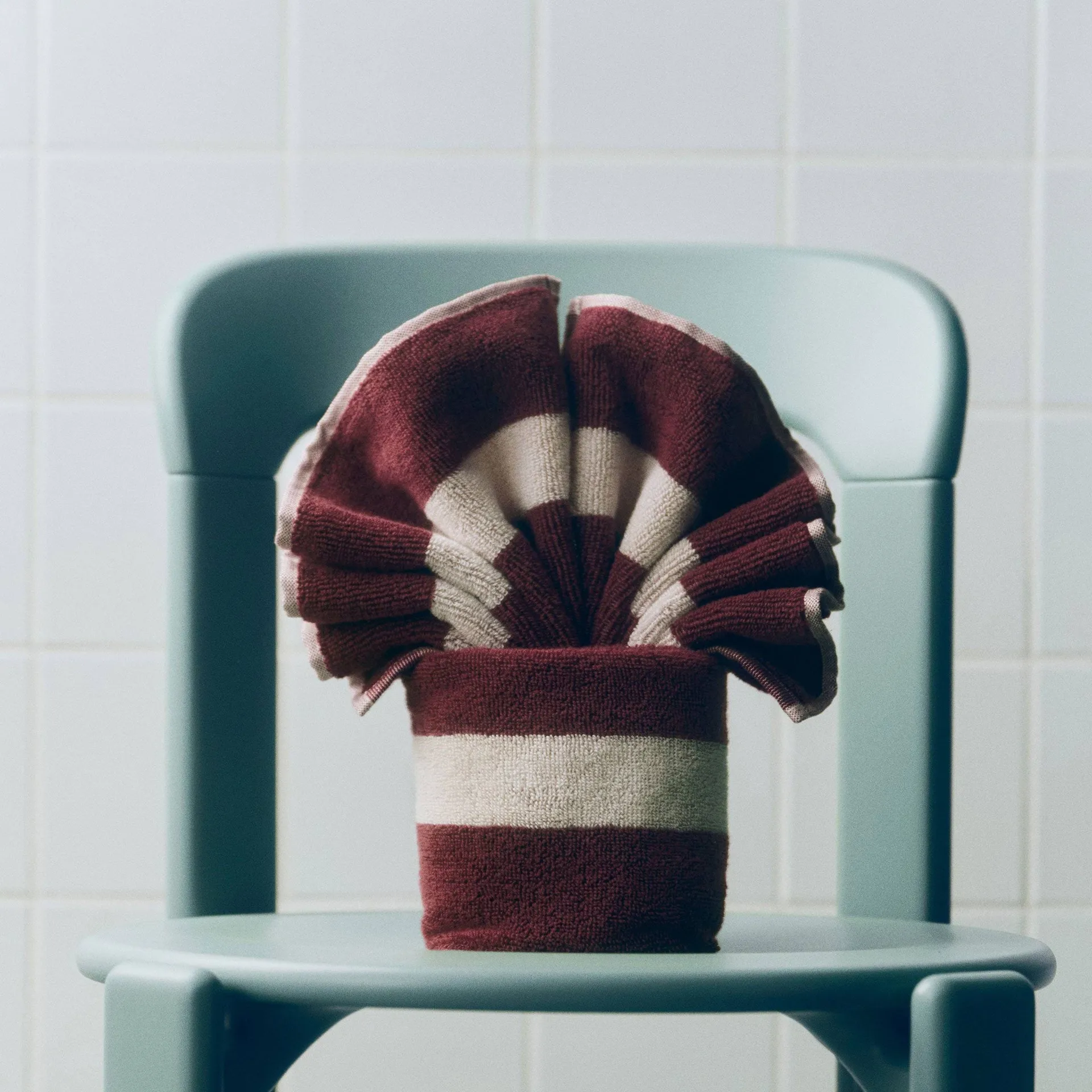 Stripe håndklæde, Burgundy, 40x60 cm HAY