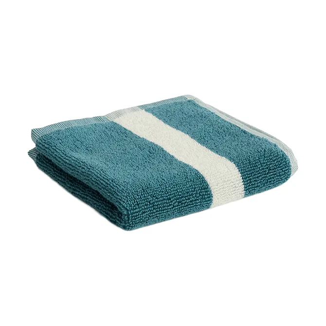 Stripe håndklæde - Petrol blue, 30x30 - HAY