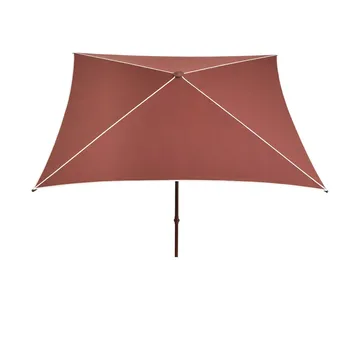 Terrazza Square parasol - Off white-burgundy - HAY