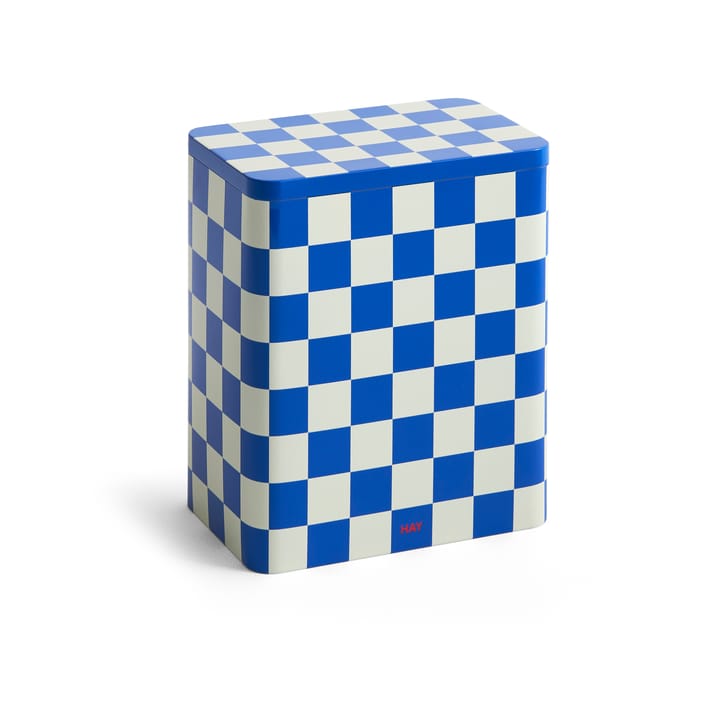 Tin Container opbevaringskrukke large - Blue-off white - HAY