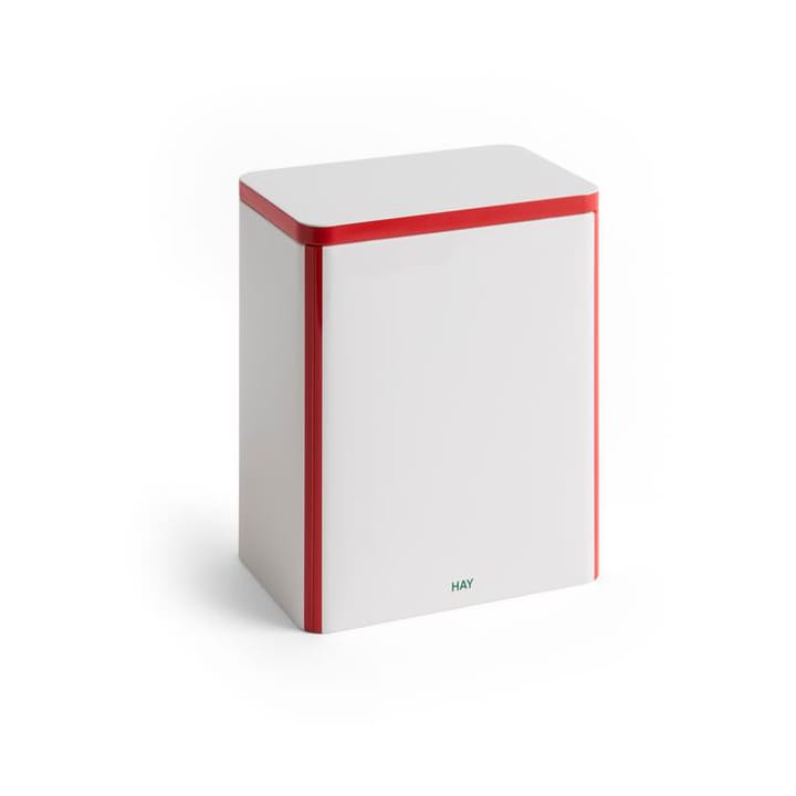 Tin Container opbevaringskrukke large - Off white-red - HAY