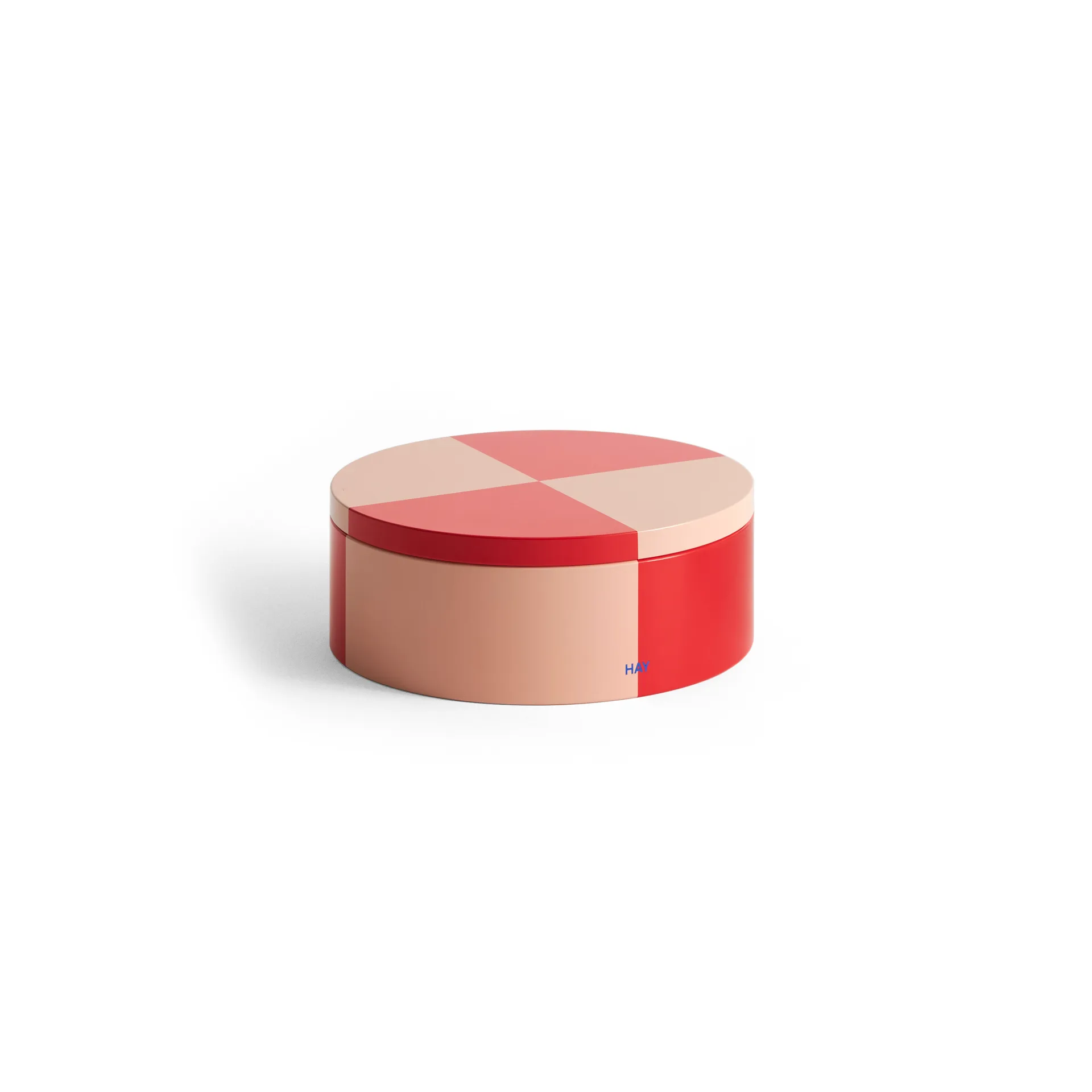 Tin Container opbevaringskrukke, Round red-soft pink HAY