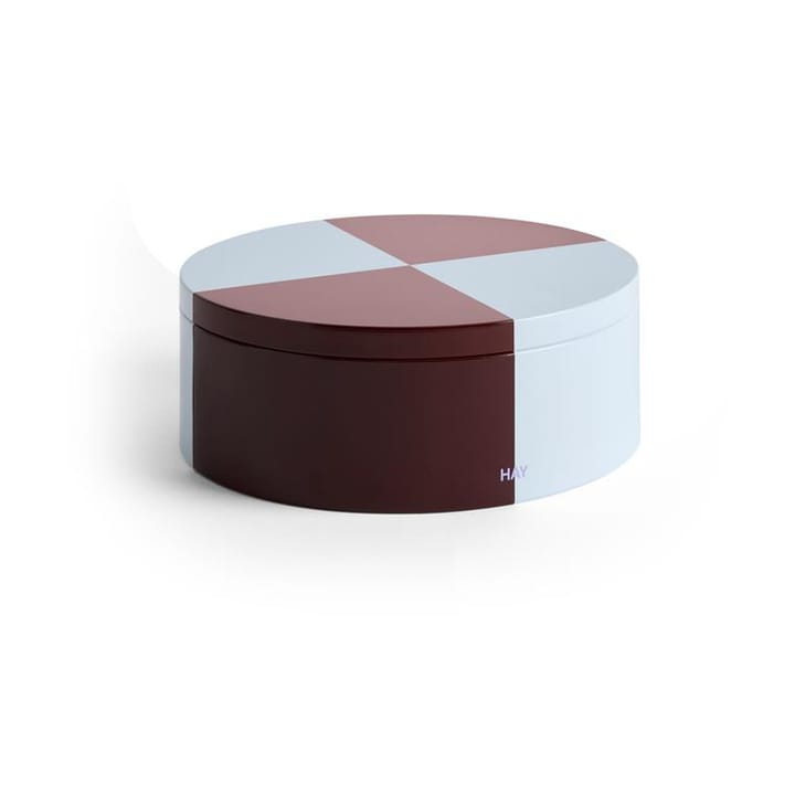 Tin Container Round opbevaringsbøtte - Burgundy-ice blue - HAY