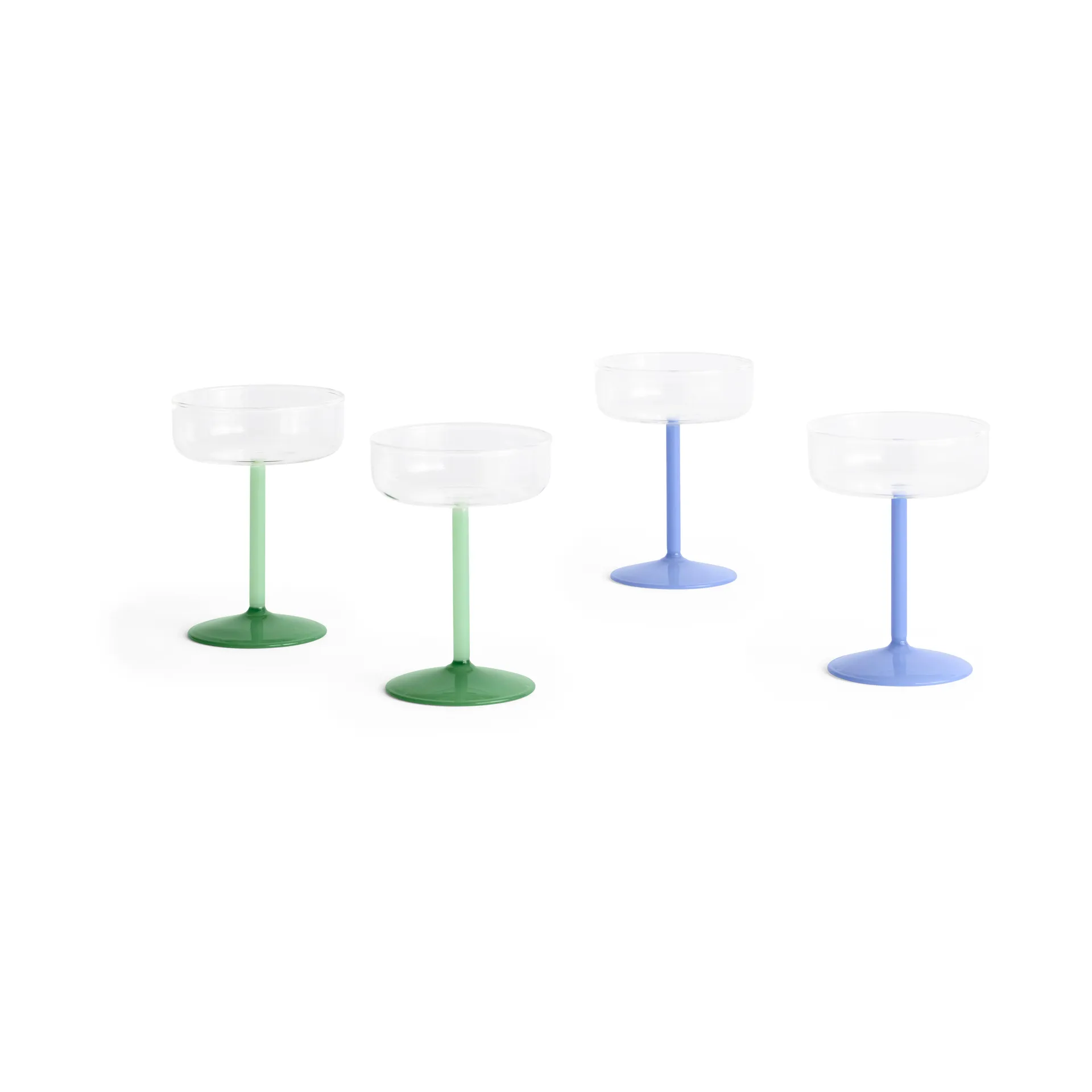 Tint coupe glas 20 cl 2-pak, Clear-jade light green-jade dark green HAY